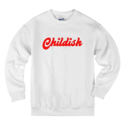 White Childish Logo Crewneck